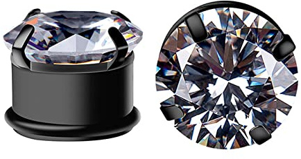 Beydodo Écarteur 8mm, Ecarteur Oreilles en Acier Chirurgical 2 Pièces Tunnels de Chair avec Zirconium