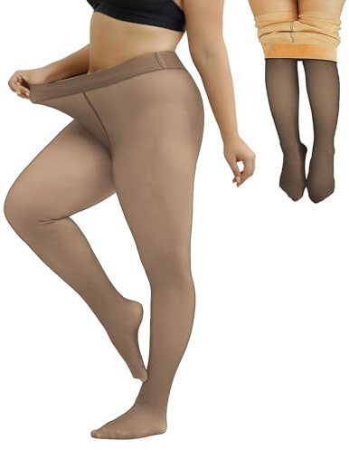 Merlvida Collant Felpati Donna Invernali - Taglie S-3XL | Calze Termiche Donna Effetto Trasparente | Leggings Termici in Pile Imbottito - Calzamaglia Termica Spessa e Calda