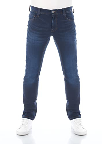 MUSTANG Herrjeans Real X Oregon Tapered K stretchbyxor jeans män denim män bomull blå svart grå, Blå denim (982), 38W x 32L