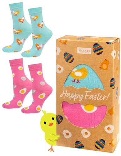 soxo Huevo Pascua Regalos Originales Para Hombre Calcetines Mujer Divertidos 35-40 Easter Mujer 2 Pares