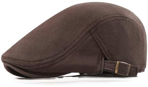 Taidor Men's Cotton Newsboy Hats Flat Ivy Gatsby Cap Irish Cabbie Ivy Driving Hunting Hat Coffee