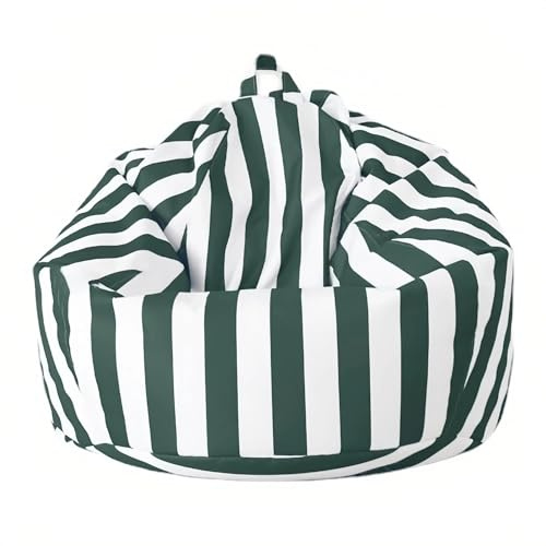 SXBCyan Housse de Pouf Exterieur (sans Remplissage), Fauteuils Poire Impermeable pour Enfant Adulte, Pouf Chaise de Salon, Plage, Jardin, Siège d'angle(Dark Green,D100cm-cover-adults)