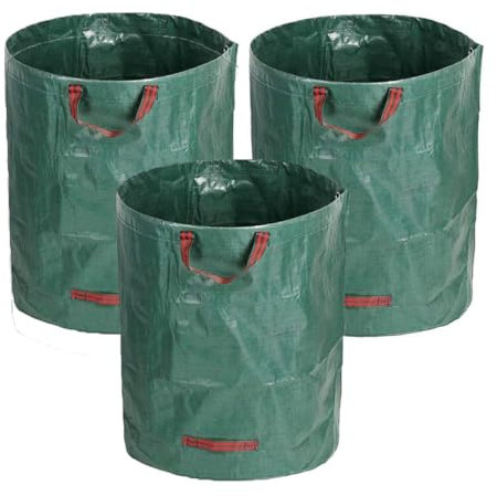 LATRAT Sac Jardinage Déchets, 3 X Sacs de Jardin 272L indéchirables, Big Bag avec Poignées, Étanche, Pliable et Réutilisable, Sac Végétaux Jardin（67x76cm）