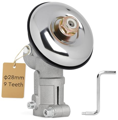 EFUTURETIME Renvoi d'Angle 9 Dents 28 mm, Universelle Accessoires de Tête de Débroussailleuse, Tête d'Engrenage pour Débroussailleuse