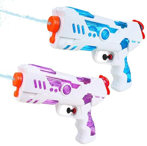 2 Pcs Mini Pistolet à Eau pour Enfants - avec 250ml, Pistolet à Eau Puissant, Jouet Pistolet à Eau pour Piscine de Plage Extérieure Jardin