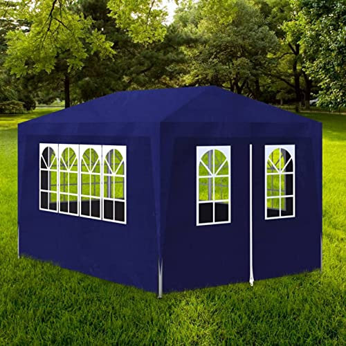 Gazebo pop-up per feste all'aperto, resistente, impermeabile, per feste, compleanni, matrimoni, picnic e posto auto coperto, blu, 3 x 4 m