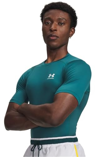 Under Armour UA Sportstyle LC kortärmad T-shirt – Herr vardaglig och gymtopp, lätt och andningsbar, Rack grön/vit, M