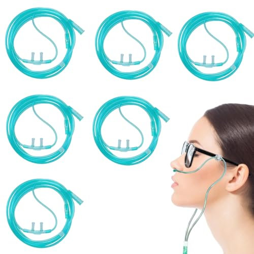 Sauerstoffbrille Nasenbrille – 2M Nasenbrille Für Sauerstoffgerät, 6 StückHochflexibler Schlauch für Atemtherapie, Sauerstoffgeräte, Kompatibel mit Masken, Nasenbrillen