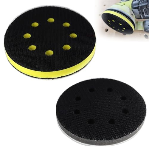 2 almohadillas de esponja de 8 agujeros de 125 mm para discos de lijado, almohadilla de 125 mm, almohadilla de espuma orbital Sander