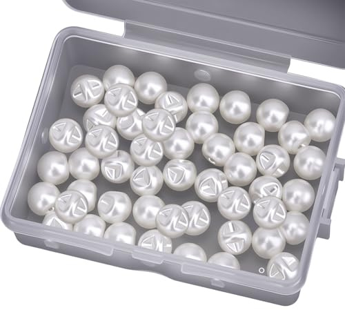 Nzexlyva 50 Pcs Buttons for Cardigans, Pearl Buttons, Plastic Round Pearl Sewing Button, White Sewing Decoration Supplies for DIY Crafts Sweater Dresses Shirts Cheongsam