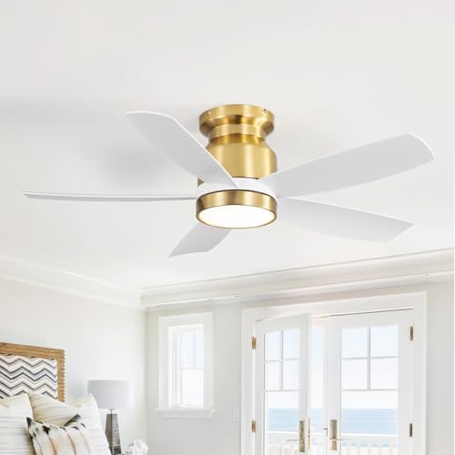 Sofucor 107cm Ventilatore da Soffitto con Luce LED, Dimmerabile 3CCT, Telecomando, 6 Velocità, Timer, Silenzioso Lampada Ventilatore da Soffitto per Soggiorno, Cucina, Camera da Letto