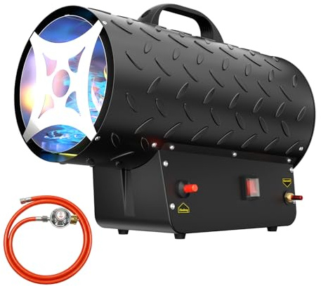 30kW Propane Space Heater,102400 Btu/hr Industrial Gas Fan Heater Portable Workshops Heater, Heat Gas Radiant Hot Air Blower Mechanical Switch Piezo Ignition