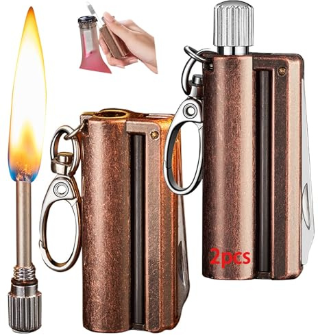 2pcs Permanent Match - Reusable Flint Fire Starter for Camping & Survival | Emergency Fire Starter with Ferro Rod & Striker(A)