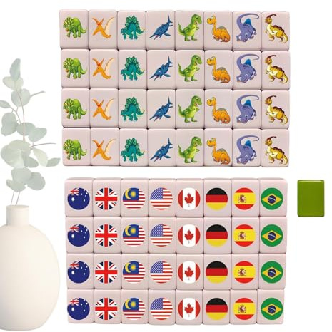 Generico Set Mahjong | Gioco Mahjong leggero in | Giochi da Tavolo da Viaggio per Adulti,Adatto per vacanze scolastiche, casual, uomini, donne, giovani, adolescenti, ragazze, mogli, mariti