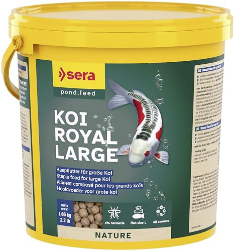 sera Koi Royal Nature Large 3,8 L (1,05kg) | Hauptfutter für Koi ab 25 cm | ohne Farb-& Konservierungsstoffe | mit Omega-Fettsäuren & Mannan-Oligosaccharide | optimale Verdauung & Teichwasser schonend