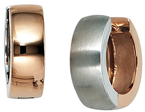 Jobo Damen-Creolen aus 14 Karat 585 Gold Bicolor