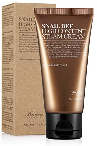 BENTON Snail Bee Dampfcreme mit hohem Gehalt 50 g - Enthält Schneckensekretfiltrat, Bienengift, Hyaluronsäure und intensive Feuchtigkeitscreme