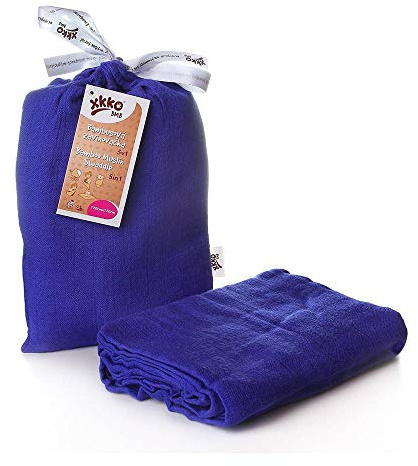 Easy enfants idées bmb12 TVAC80020 A Bambou Serviette à langer pour pucken, wickeln ou comme Tapis, Puck Chiffon bleu 120 x 120 cm