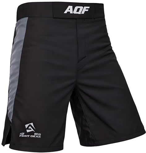 AQF Boxer Calecon Homme, Short MMA, Short's Boxe, Grapling Calecons, Short-Muay Thai 4-Way en Stretch avec Évacuation De L'humidité pour Boxing, Combat, UFC, Cage Fighting, Short D'entraînement (M)