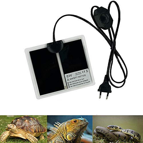 Tapis Chauffant Reptile, PeSandy 15x14CM Tapis Chauffant Terrarium Réglable avec Contrôle De La Température pour Reptiles -Tortue, Serpents, Lézards, Geckos, Araignées -Tapis De Sécurité Pour Aquarium