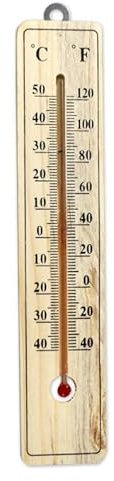 Saraoriginalshop Termometro Ambiente da Parete in Legno per Interno ed Esterno disponibile in 2 Dimensioni Casa Giardino, Garage, Serra (Piccolo)