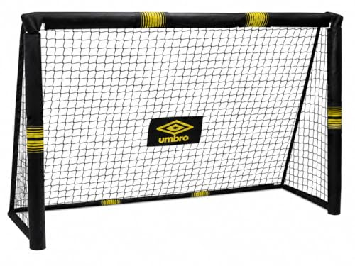 Umbro Cage de Foot - But de Foot Enfant 180 x 120 x 60 cm - Kit Entrainement Football pour Enfants et Adultes - Cage Foot Exterieur et Interieur - Montage Rapide - Noir/ Jaune