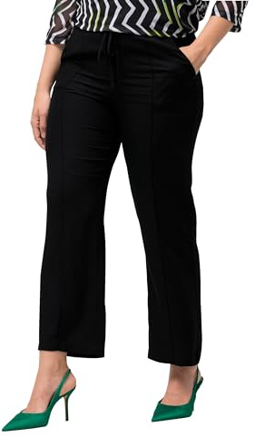 Ulla Popken Pantalon à Enfiler, Noir, 52 Femme