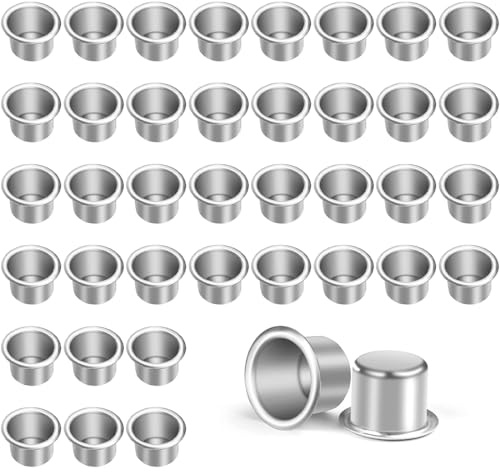 Aililong Portavelas para velas de barra y velas de mesa (40 unidades) – boquillas de metal plateado y portavelas para velas de árbol, decoración navideña y manualidades