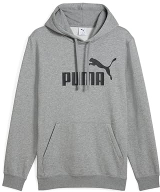 Puma ESS No. 1 Logo Hoodie FL, Sweats à Capuche Homme, Medium Gray Heather,
