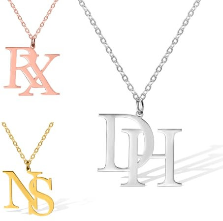 Zwei Initialen Halskette Paar Halskette | Benutzerdefinierte Doppel Initial Halskette | Doppel Buchstaben Anhänger | Benutzerdefinierte Zwei Buchstaben Halskette | Zwei Buchstabe Initial Halskette