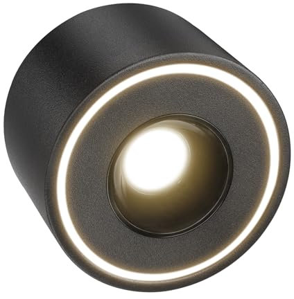 URing Faretti Led Soffitto Nero - Super Piatto - Ø97x55mm - Faretto da soffitto LED 8W 1680lm - 4000K Bianco Neutro - Rotondo Faretti Soffitto 230V, Faretto Led Interno in Alluminio