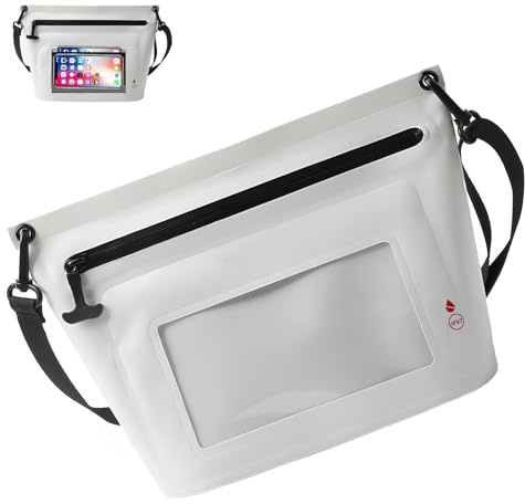 Dwafill Sac banane étanche de 6 l pour la natation, le surf, la recherche de rivière, le rafting, l'escalade, la randonnée, l'exploration, Blanc., 26*11*22 CM
