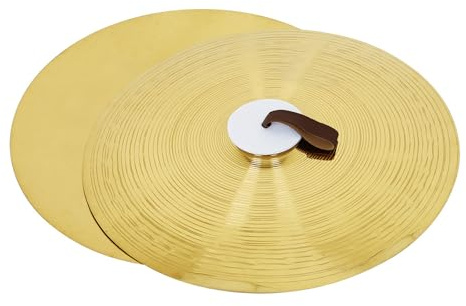 Zenlir 1 Paire de cymbales Crash Professionnelles,cymbales d'entraînement Multi-usages,Instruments de Percussion Portables,cymbales d'ensemble de Fanfare
