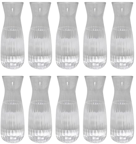 Saterkali 3/5/10Pcs Plastic Vases for Flowers - Small Vases for Table Decoration, Tall Small Vase Modern Flower Vase Set for Wedding Centrepiece Party Birthday Living Room Decor Home 10 Pcs