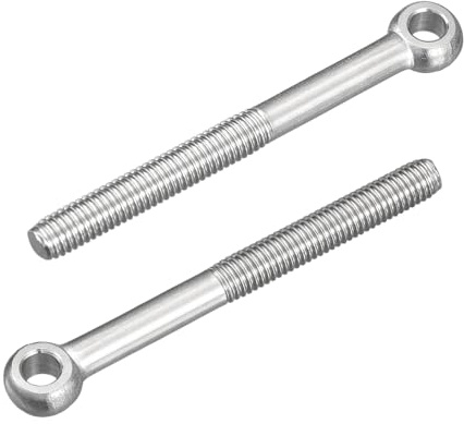 QUARKZMAN 4pcs Tornillos Ojo Elevación M5 X 55 Mm, 304 Acero Inoxidable Tornillo Hombro Maquinaria Anillo Elevación Ojo Para Válvulas Compuerta Tuberías, Plateado