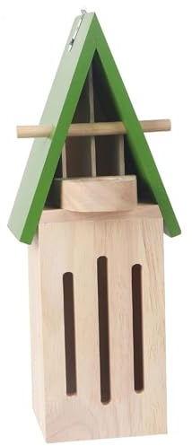 Hábitat de Mariposas, casa de Mariposas de Madera con comedero (3, 5x3, 5x12 Pulgadas), hábitat Decorativo para Patio Exterior y jardín