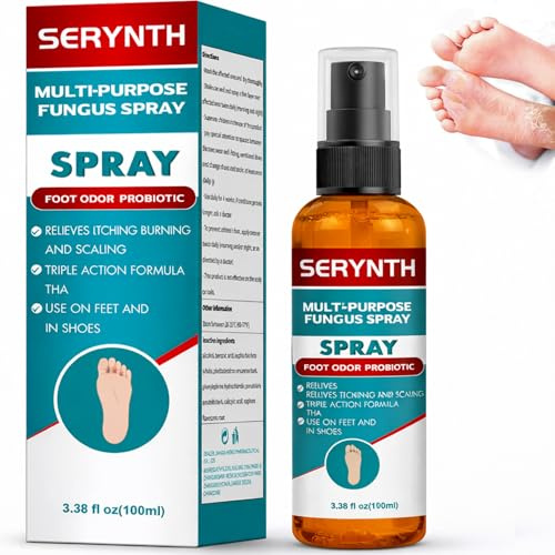 Tolnaftate 1% Athletes Foot Spray Antifungal, Foot & Shoe Deodorizer - Helps Relieve Itching Burning, Scaling & Smelly Foot & Shoes, Quick Dry Non Greasy Deodorant Spray - 3.4FL.Oz