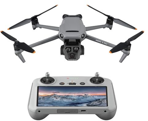 DJI Mavic 3 Pro with DJI RC (screen remote controller), Flagship Triple-Camera Drone with 4/3 CMOS Hasselblad Camera, 43-Min Flight Time, and 15km HD Video Transmission, For pro aerial photography