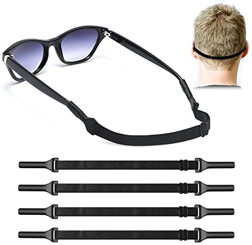 NHCDFA Glasses Strap,4pcs Adjustable Glasses Strap,Silicone Sunglasses Strap,Glasses Chain,Eyeglasses Retainers,Stylish And Comfortable Anti-Slip Glasses Strap,Suitable for Men And Women