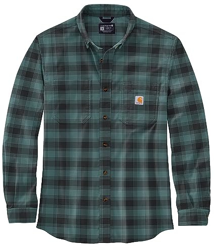 Carhartt Herren Langarmhemd Flannel L,S Plaid Shirt, Farbe:sea Pine, Größe:2XL
