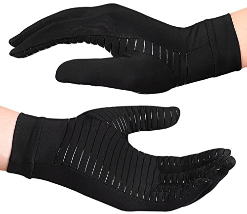Guanti a Compressione in Rame, Guanti per Artrosi Alle Mani, Guanti a Compressione per Artrite Traspiranti e Assorbono L'umidità per Donne e Uomini,sollievo dal Dolore e Termici