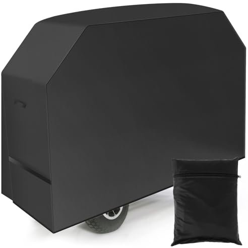 Grillabdeckung Wetterfest, Grill Abdeckhaube 145x61x117cm, Grill Abdeckung 210D Oxford Wasserdicht Winddicht UV-Beständiges, BBQ Cover Abdeckung für alle Größen von Grills(145x61x117cm,Schwarz)