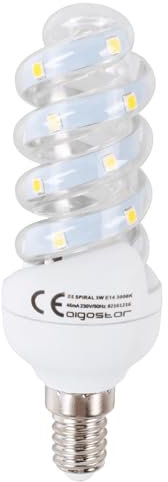 Blendend Bombilla LED espiral E14 4.9W, luz cálida, ahorradora de energía, ideal para iluminación doméstica y tareas diarias.