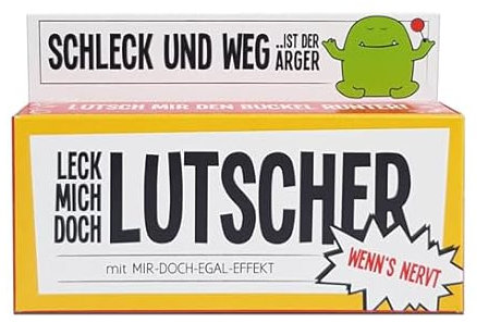 Spaßgeschenk | Leck mich doch Lutscher | 45 g Edelfrucht-Lollis, 3 Stück in den Farben grün-gelb-orange | Lustiges Geschenk | Anti Stress Lollie | Mir doch egal | Humorvolles Geschenk gegen Stress