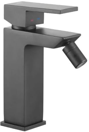 AMBRA WATER Rubinetto miscelatore monocomando per bidet serie green 2.0 scarico 11/4 (Nero Opaco)