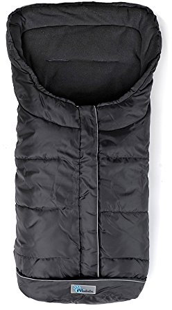Altabebe (AL2203-03) Universal Fußsack, Buggys, Kinderwagen & Jogger, Fleece Innenfutter, Anti-Rutsch, 3 Reißverschlüsse, Kapuze, Winddicht, wasserabweisend. Farbe: schwarz-schwarz