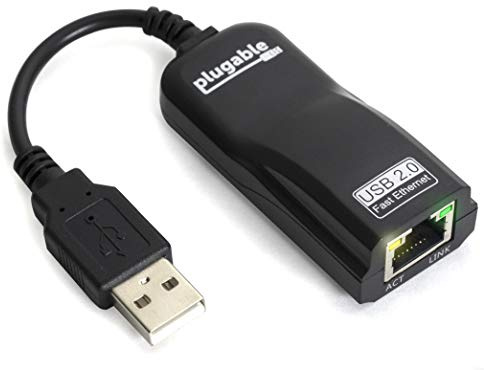 Plugable USB 2.0 to Ethernet Adapter: Fast 10/100 Mbps Wired Network Solution for Windows, Linux, Chromebook, and Nintendo Switch - Driverless Setup, Compact & Portable Design