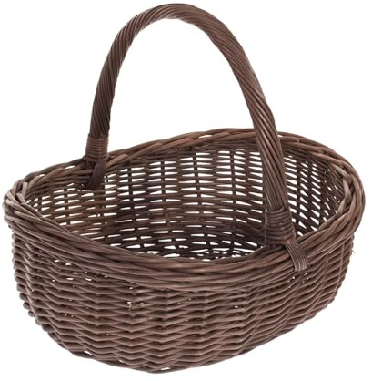 e-wicker24 Alles aus Weide Korg av vide, wengegrå strykkorg, pilkorg, oval, presentkorg