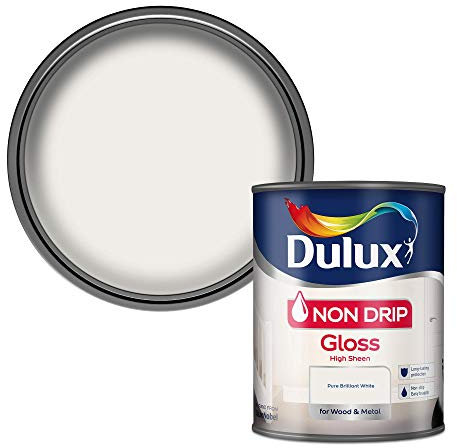 Dulux Non Drip Gloss Paint For Wood And Metal - Pure Brilliant White 750 ml