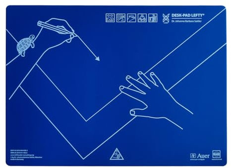 KUM 906.01.19 - Schreibunterlage, Schreibtisch-Auflage Desk Pad Lefty, Linkshänder, Kunststoff, 53 x 40 cm, blau, 1 Stück